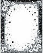 Whimsical Floral Stars Frame Rug