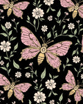 Pink Butterfly Flower Pattern Rug