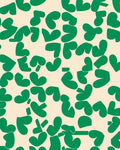 Abstract Heart Pattern Green Beige Rug
