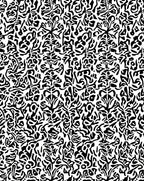 Abstract Organic Black and White Pattern Rug