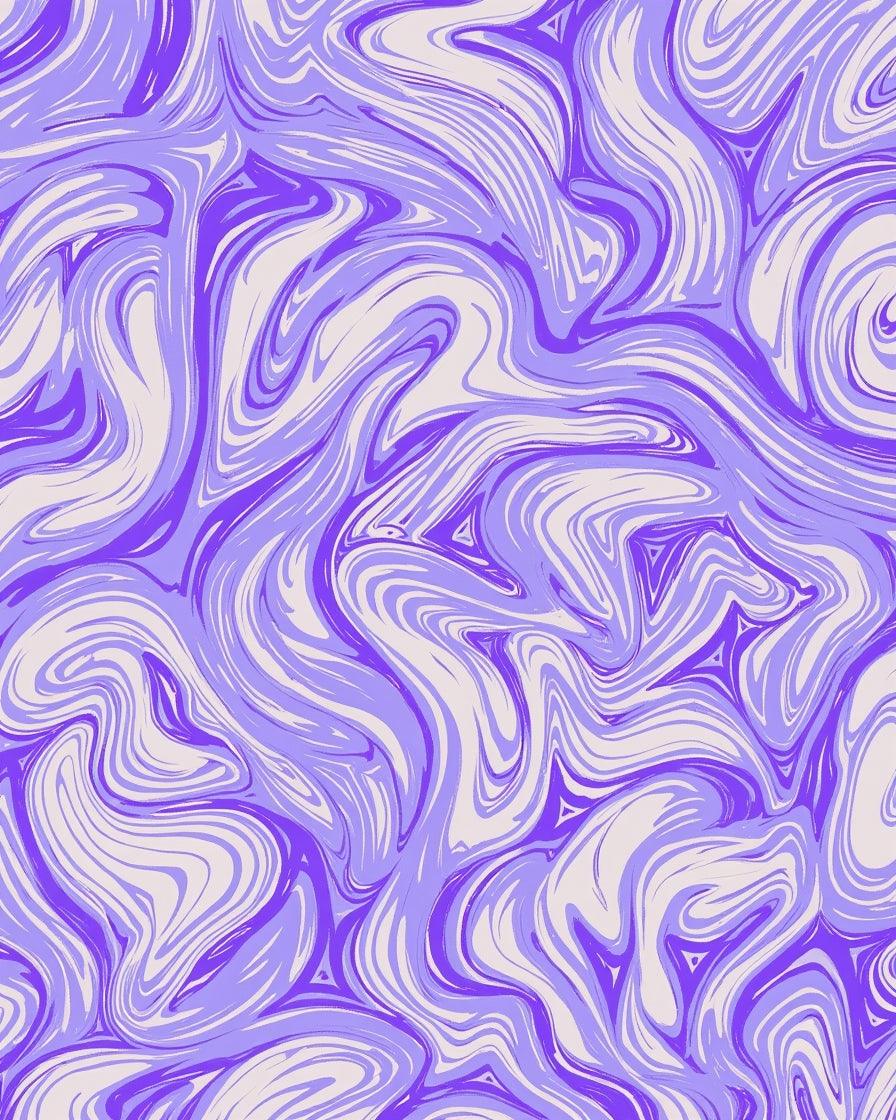 Abstract Swirling Lavender Waves Rug