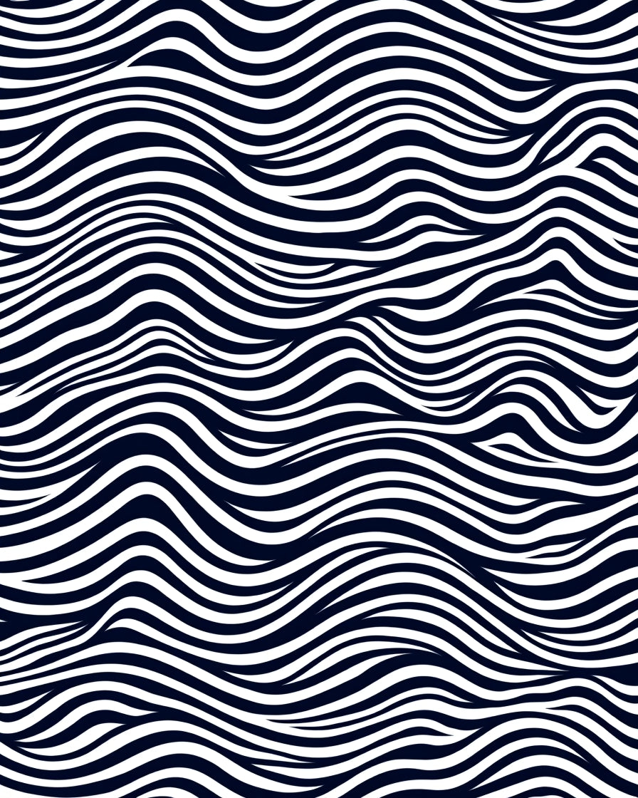 Abstract Wavy Stripes Pattern Rug