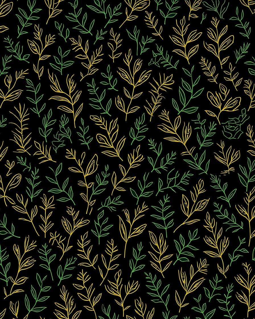 Botanical Outline Pattern Rug