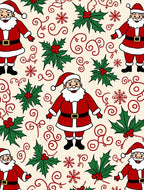 Festive Santa Holly Pattern Rug