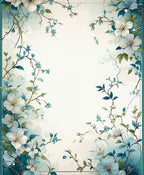 Coastal Floral Vine Silhouette Rug
