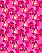Bold Abstract Pink Floral Pattern Rug