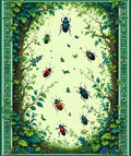 Verdant Bug Branch Nature Scene Rug