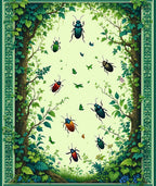 Verdant Bug Branch Nature Scene Rug