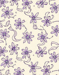 Purple Floral Sketch Pattern Rug