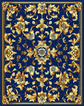 Gilded Floral Acanthus Leaf Pattern Rug