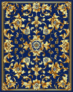 Gilded Floral Acanthus Leaf Pattern Rug