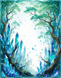 Emerald Crystal Forest Fantasy Rug