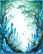 Emerald Crystal Forest Fantasy Rug