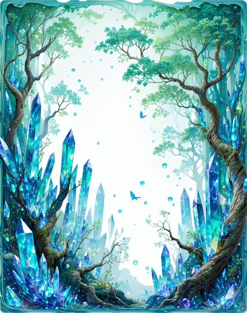 Emerald Crystal Forest Fantasy Rug
