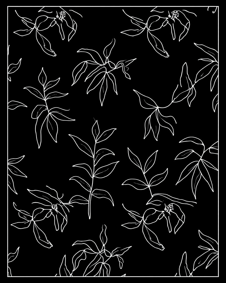 Floral Outline Abstract Pattern Rug