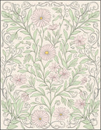 Floral Swirls And Petal Pattern Rug