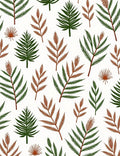 Rustic Fern And Leaf Arrangement Rug