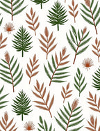 Rustic Fern And Leaf Arrangement Rug