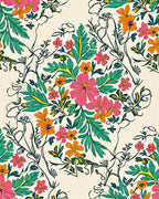 Vibrant Floral Vine Pattern Rug