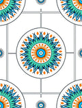 Vibrant Orange Teal Blue Mandala Rug