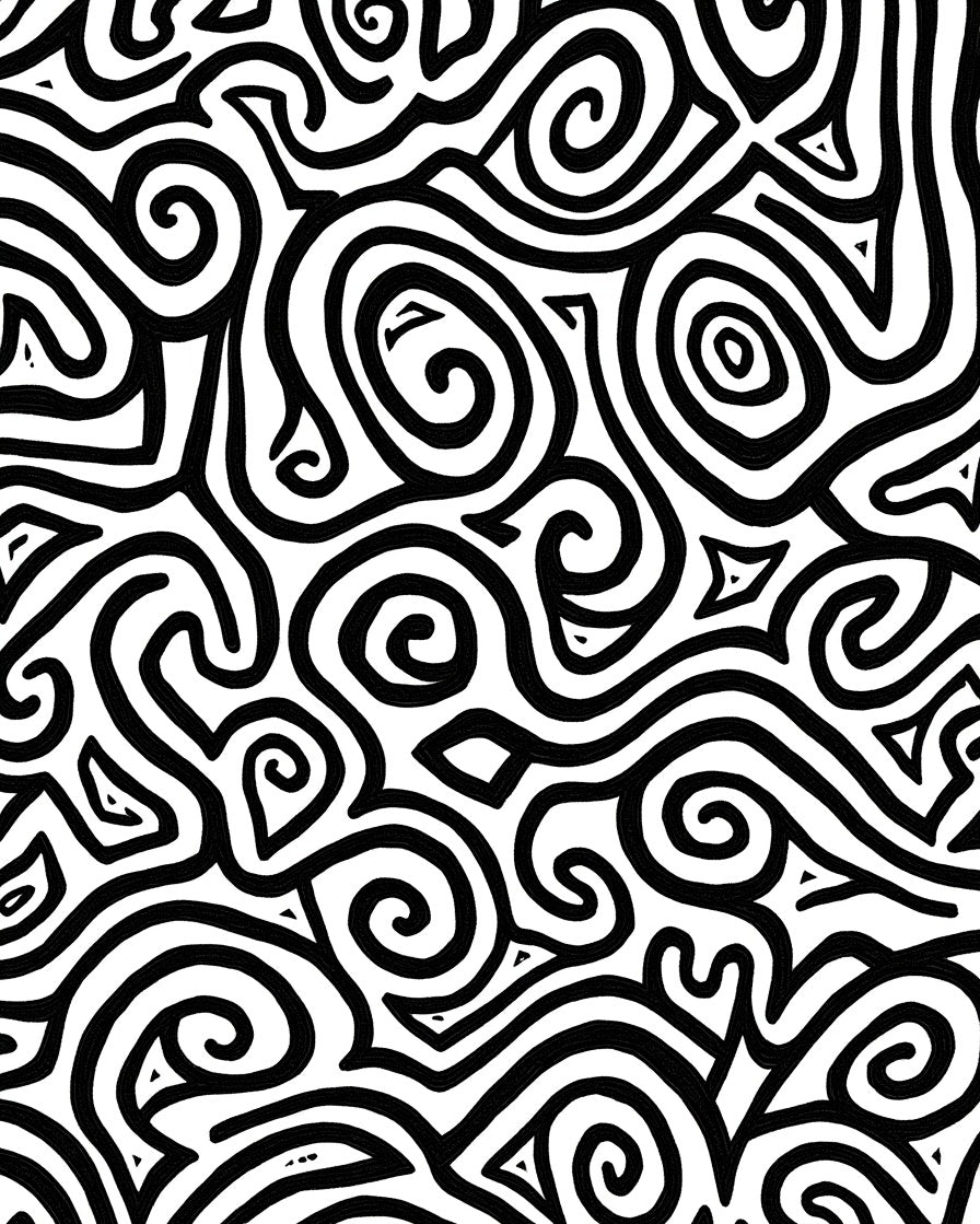 Abstract Swirls Lines Pattern Rug
