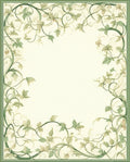 Vine Scroll Botanical Border Pattern Rug