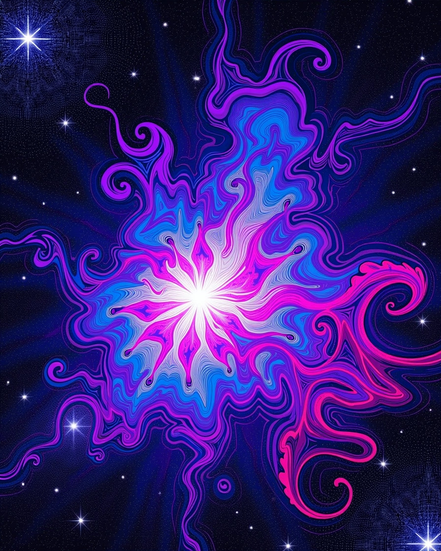 Vibrant Cosmic Swirl Nebula Rug