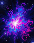 Vibrant Cosmic Swirl Nebula Rug