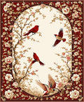 Floral Birds Botanical Pattern Rug