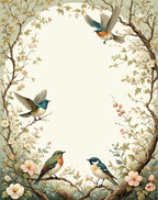 Charming Birds and Cherry Blossoms Rug