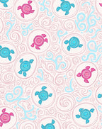 Cute Turtle Pattern with Swirls Rug