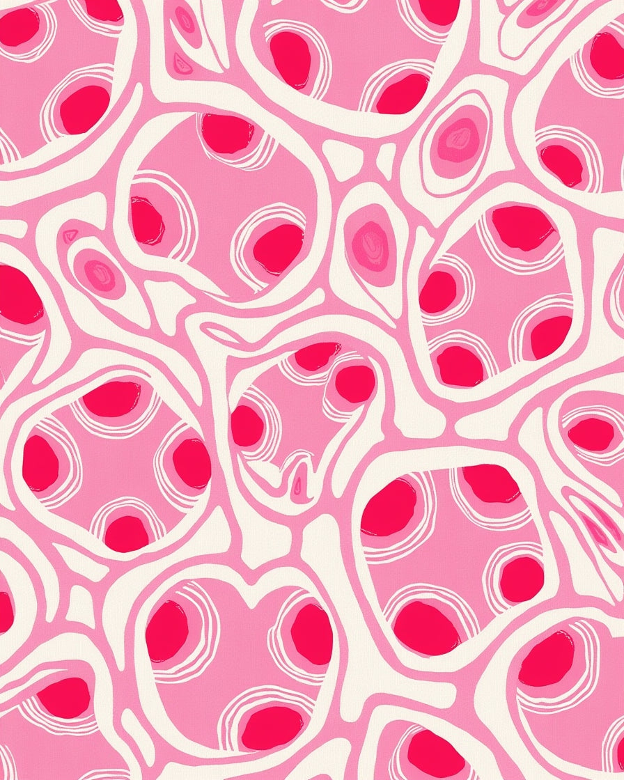 Pink Organic Dot Pattern Rug