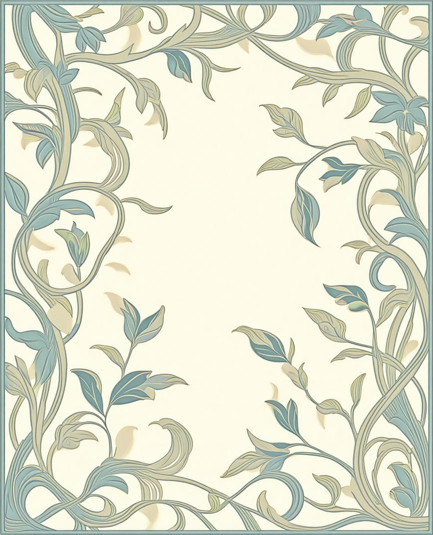 Art Nouveau Floral Vines Design Rug