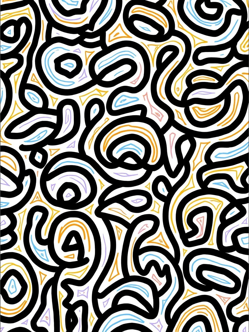 Abstract Swirls Triangles Pattern Rug