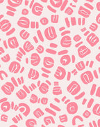 Playful Pink Abstract Brushstroke Pattern Rug