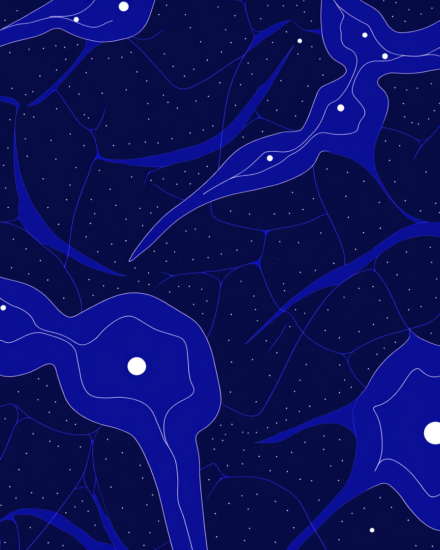 Abstract Blue Organic Constellation Design Rug