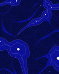 Abstract Blue Organic Constellation Design Rug