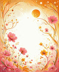 Whimsical Floral Swirls Botanical Pattern Rug