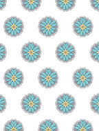 Floral Bloom Pattern with Teal Accents Rug