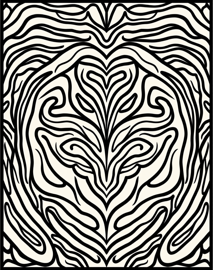 Bold Black White Flowing Waves Rug
