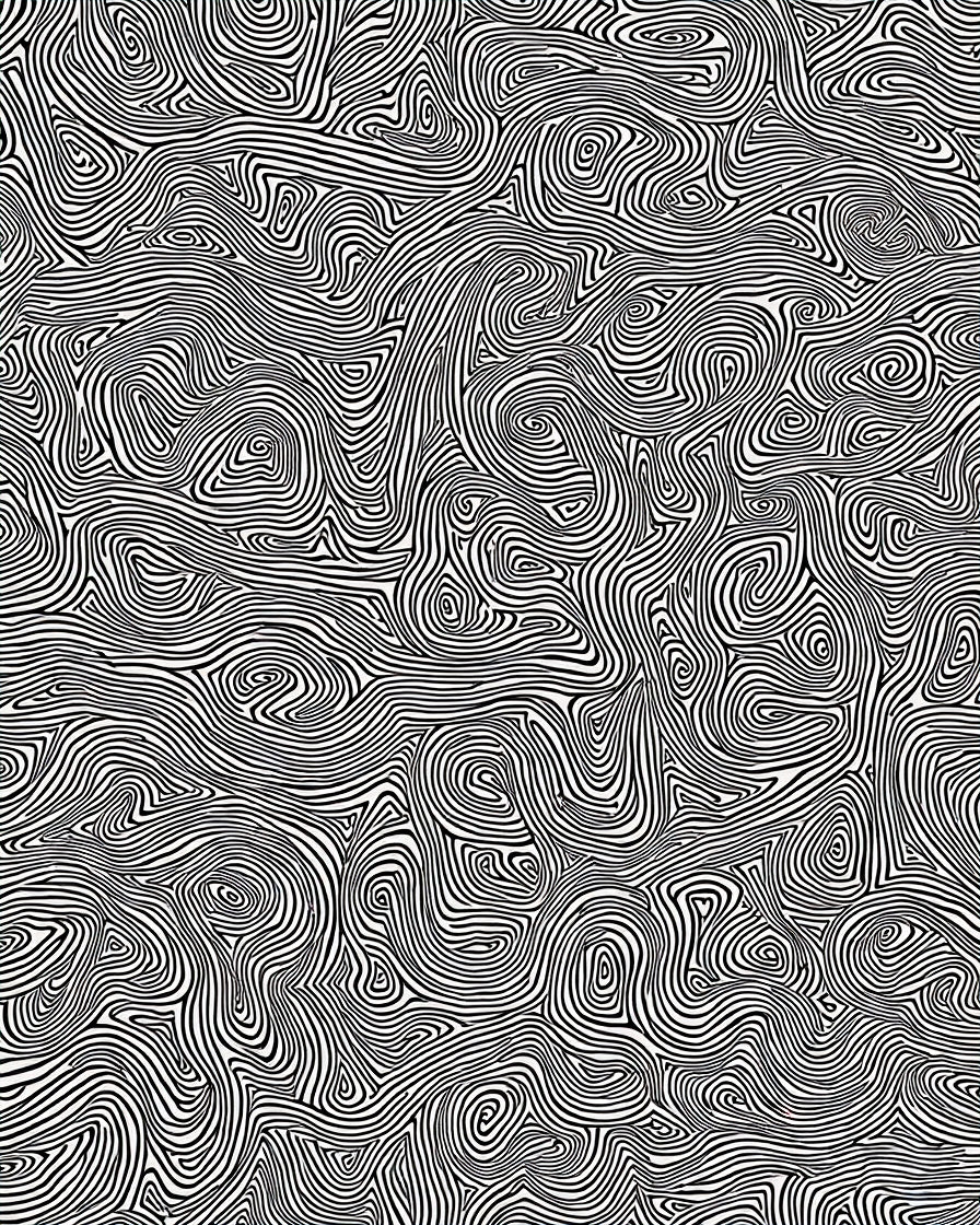 Black White Abstract Swirl Pattern Rug