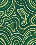 Green Abstract Swirl Pattern Design Rug