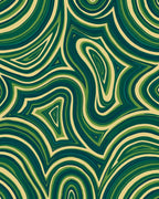 Green Abstract Swirl Pattern Design Rug