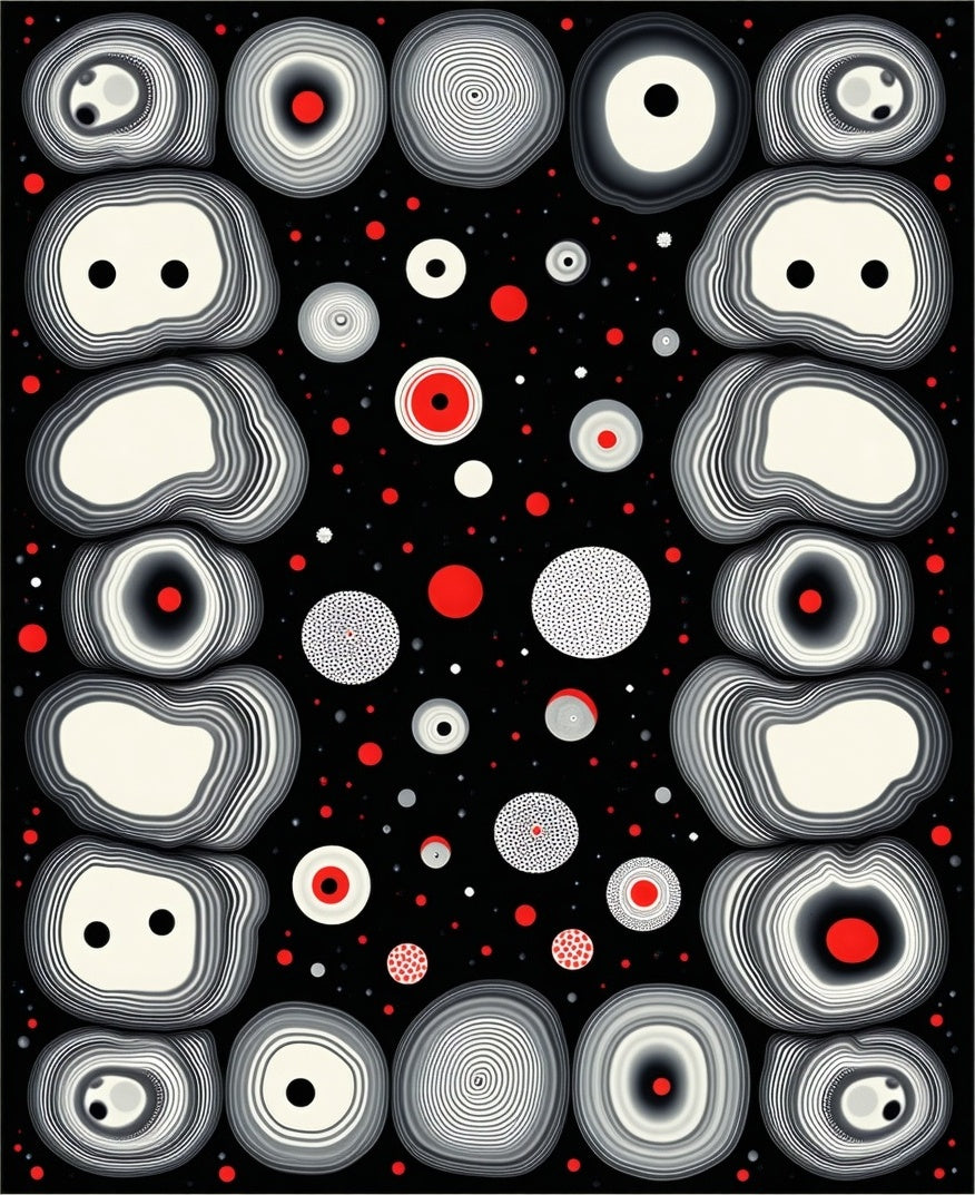 Abstract Organic Eye Pattern Rug