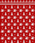 Red White Woodland Animal Trees Rug