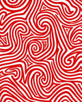 Bold Red Swirl Abstract Lines Rug