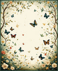 Whimsical Butterfly Garden Inspired Design Rug