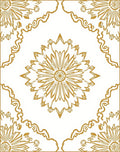 Golden Floral Medallion Pattern Rug