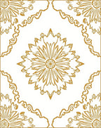 Golden Floral Medallion Pattern Rug