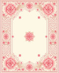 Ornate Floral Pink Cream Design Rug